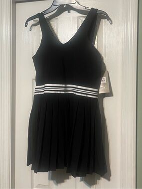Avia Black Athletic Skirt with White Stripe Detail